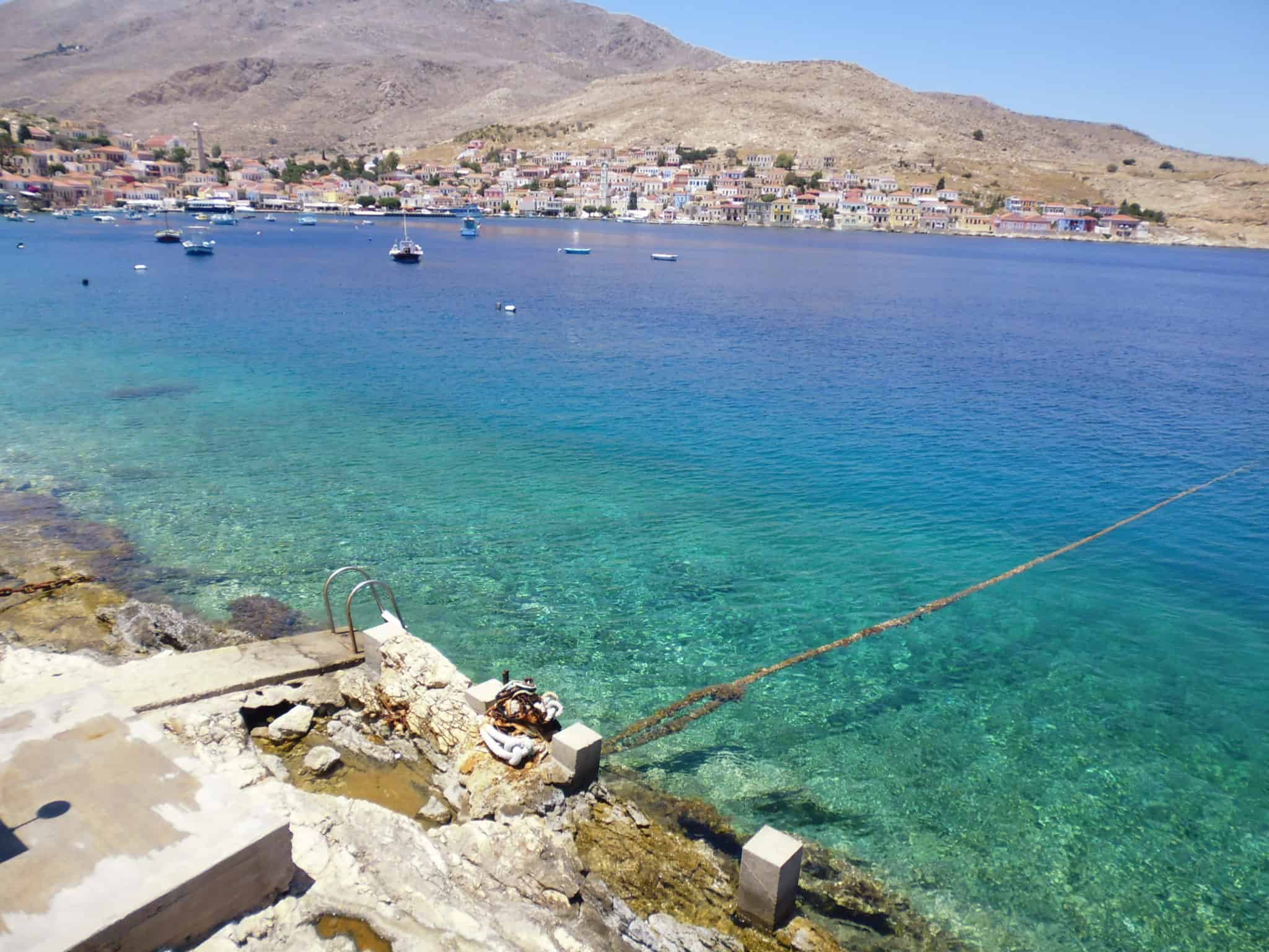 Swimming from the hotel veranda - Halki island - Greece - Life Beyond Borders