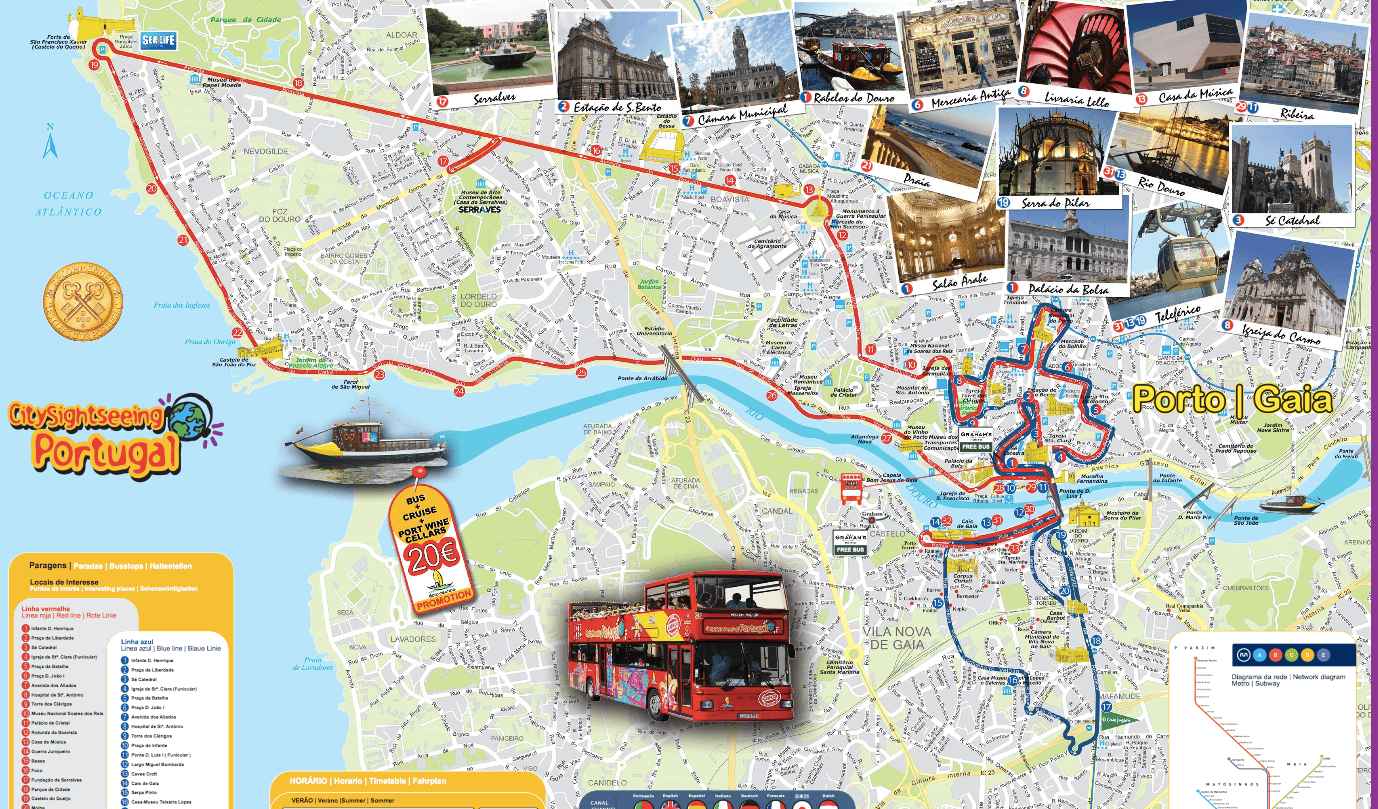 Hop-on Hop-off tour of Porto, Portugal - red line route. Life Beyond Borders